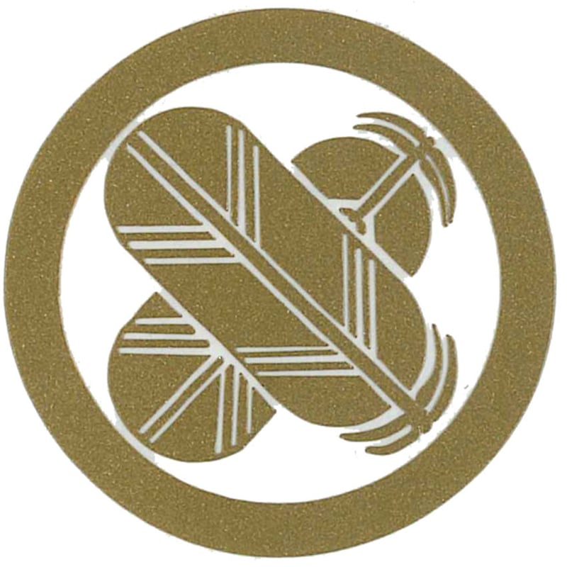 スコッチカル家紋シール 丸に違い鷹の羽 金 SCK－052 約35mm