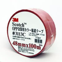 OPP包装用カラー粘着テープ№３１１３C　３１１３P　ＲＥＤ　48mm×100ｍ　レッド