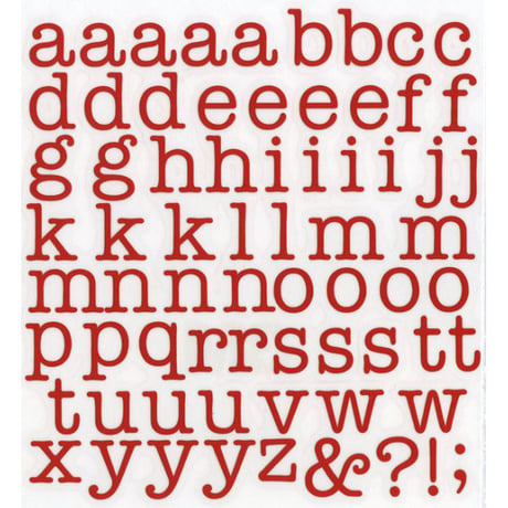 スコッチカルインレタシート　15mmセットパック　書体  アメリカンタイプライターM　小文字　Ａ１８０７Ｓ－１３　トマトレッド