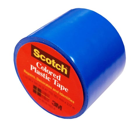 カラープラスチックテープ　１９１ＢＬＵ－Ｎ　38mm×3.17ｍ　青