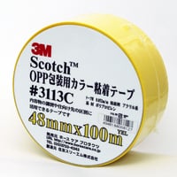 OPP包装用カラー粘着テープ№３１１３C　３１１３P　ＹＥＬ　48mm×100ｍ　イエロー