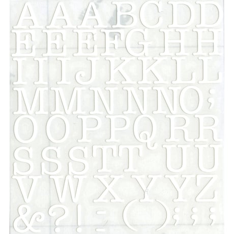 スコッチカルインレタシート　15mmセットパック　書体  アメリカンタイプライターM　大文字　Ａ１８０７Ｌ－００１　ホワイト（００１裏グレー）