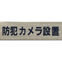 ステンレスサインプレート　ＳＴ－Ａ０２６　１㎜厚　粘着テープ付　３０㎜×１００㎜　防犯カメラ設置