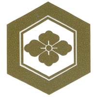 スコッチカル家紋シール　亀甲花菱　金 　ＳＣＫ－０９８　約35mm