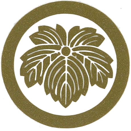 スコッチカル家紋シール　丸に鬼蔦　金　 ＳＣＫ－０５８　約35mm