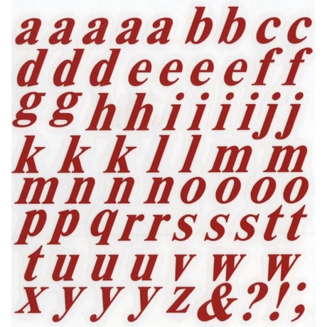 スコッチカルインレタシート　15mmセットパック　書体  ﾀｲﾑｽﾞﾛﾏﾝﾎﾞｰﾙﾄﾞｲﾀﾘｯｸ　小文字　Ｔ１８０９Ｓ－６３　ゼラニウム