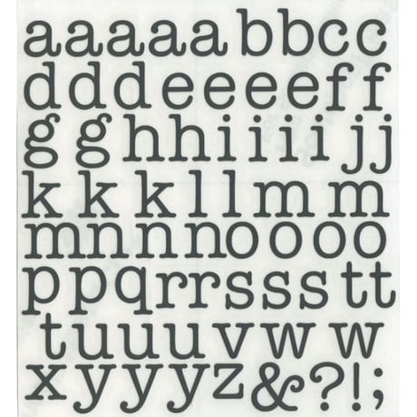 スコッチカルインレタシート　15mmセットパック　書体  アメリカンタイプライターM　小文字　Ａ１８０７Ｓ－４１　ダークグレー
