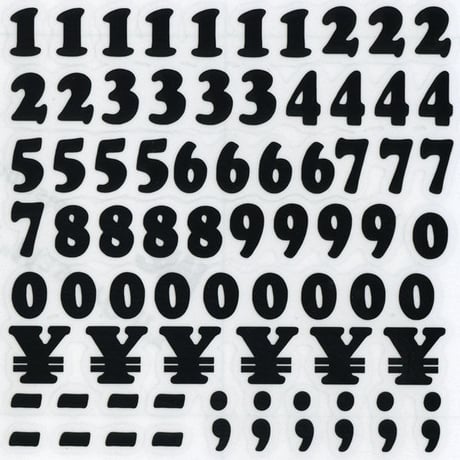 スコッチカルインレタシート　15mmセットパック　書体  クーパー　数字　ＪＣ６ＢＮ－１２　ブラック