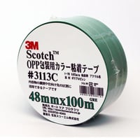 OPP包装用カラー粘着テープ№３１１３C　３１１３P　ＧＲＥ　48mm×100ｍ　グリーン