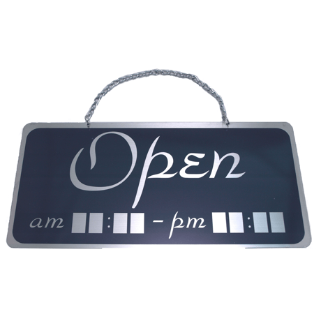 ステンレスサインプレート　ＳＴ－Ｔ００３　１㎜厚　チェーン付　１５０㎜×３１０㎜　ＯＰＥＮＣＬＯＳＥ