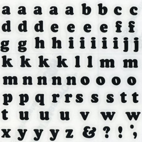 スコッチカルインレタシート　10mmセットパック　書体  クーパー　小文字　１０ＪＣ６ＢＳ－５０３　ハイテックブラック