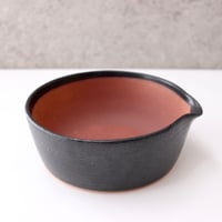 日常茶飯器　黒  櫛目のないすり鉢　Ｌ