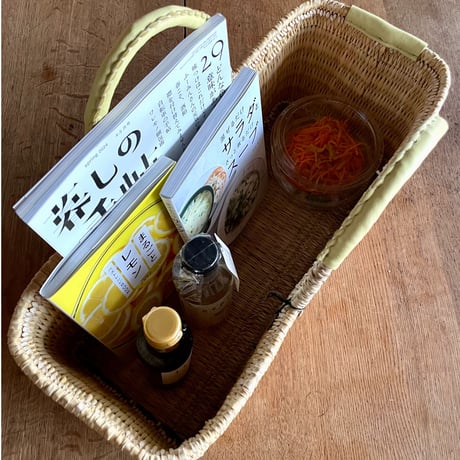 warang wayan ストローかごバッグ 浅型 黄　L