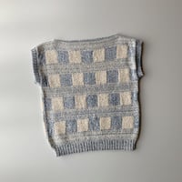 Knitted Tee -Sky (チェックのニットT)