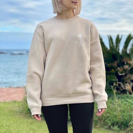 Sweat-top "Palm tree" - Sand 裏起毛