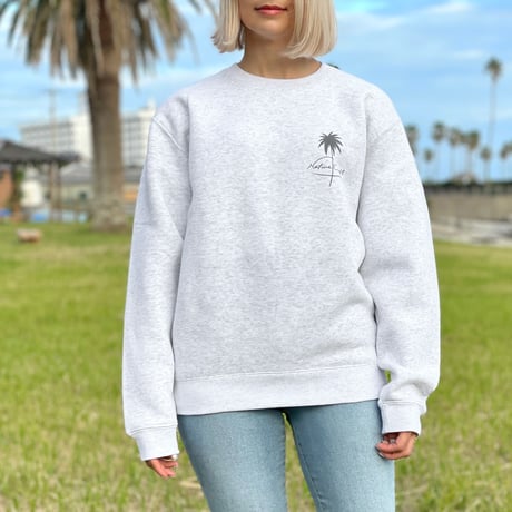 Sweat-top "Palm tree" - Gray 裏起毛