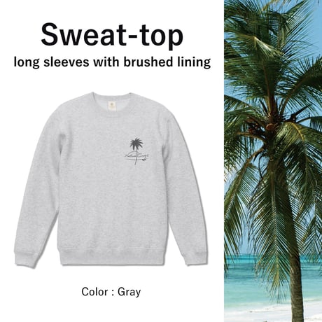 Sweat-top "Palm tree" - Gray 裏起毛