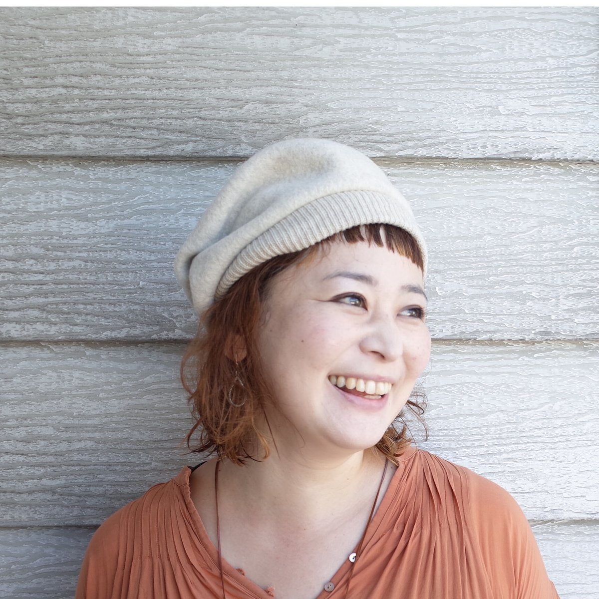 mature ha. タックギャザーリブ ラムベレー beret tuck&gather r