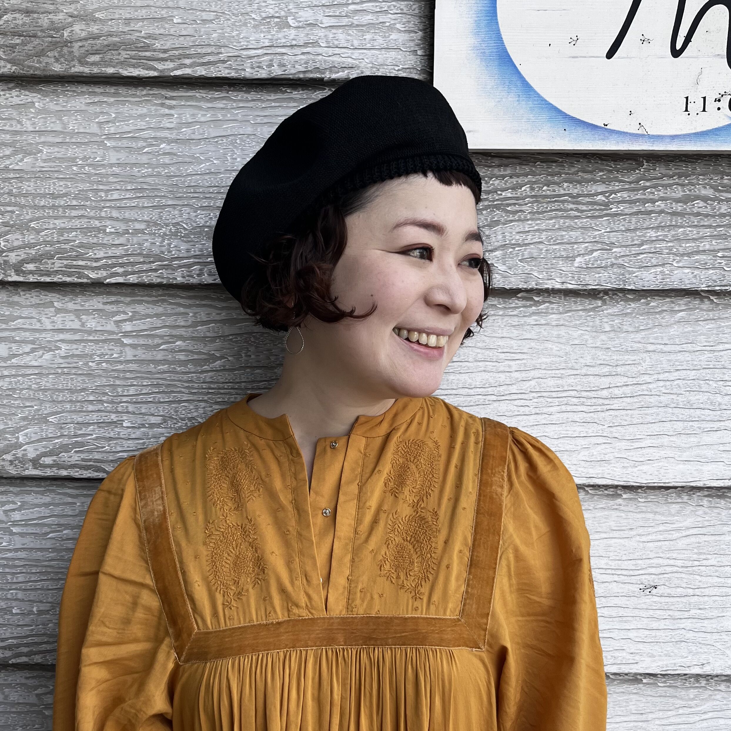 mature ha. シルクベレー beret top gather big silk（カラー