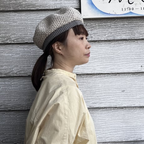 mature ha. リネンニットベレー beret knitted linen