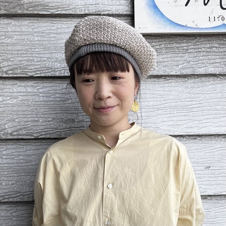 mature ha. リネンニットベレー beret knitted linen