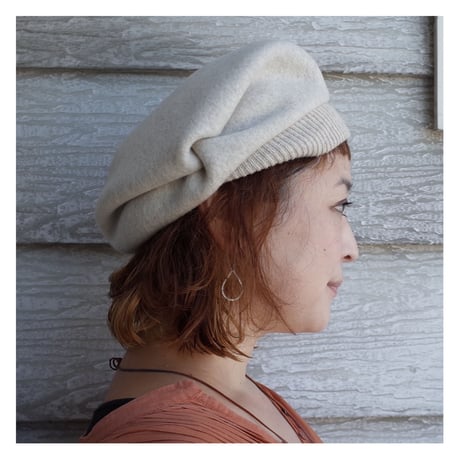 mature ha.  タックギャザーリブ ラムベレー beret tuck&gather rib lamb