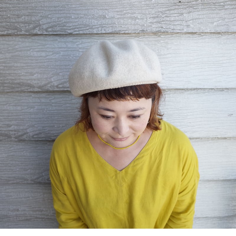 mature ha. トップギャザーリブ ラムベレー beret top gather rib...