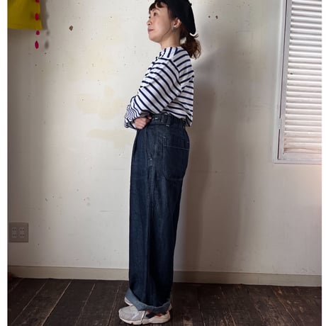 Porter des boutons リネンデニムパンツ（カラー：インディゴ）