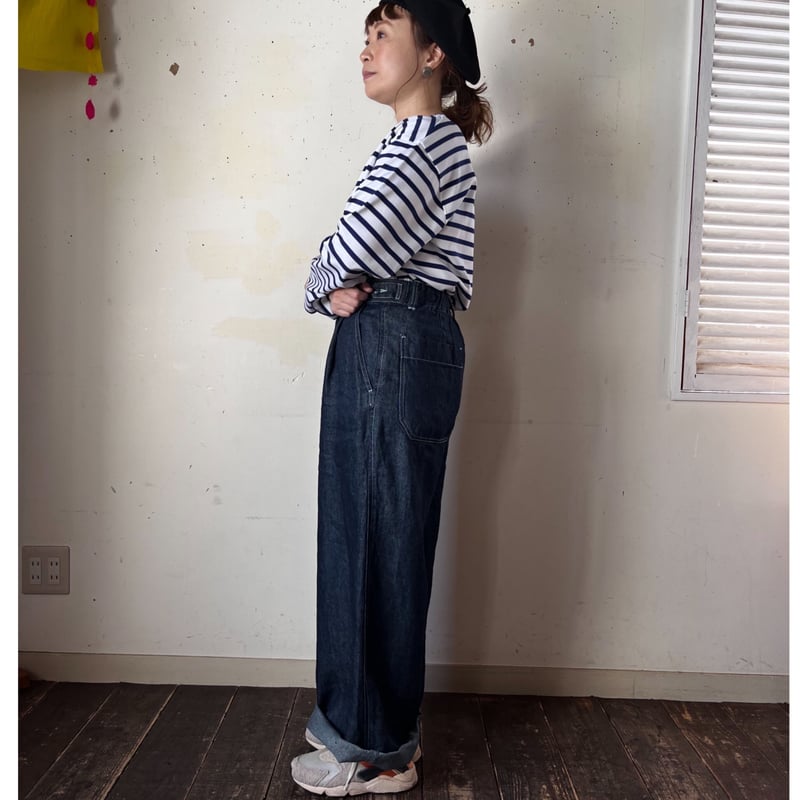 Porter des boutons リネンデニムパンツ（カラー：インディゴ