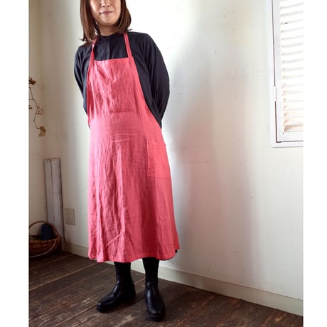 エプロンchef type（ピンク・リネン薄手）