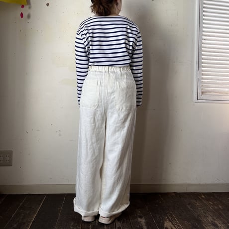 Porter des boutons リネンデニムパンツ（カラー：アイボリー）
