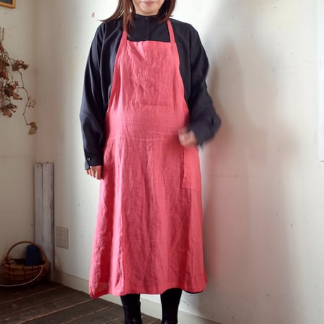 エプロンchef type（ピンク・リネン薄手）