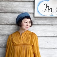 mature ha. デニムベレー paper linen braid denim beret