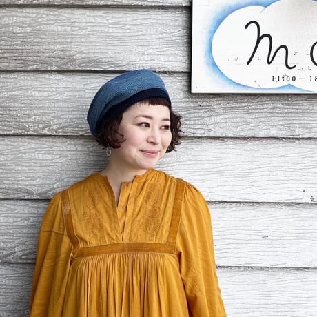 mature ha. デニムベレー paper linen braid denim beret