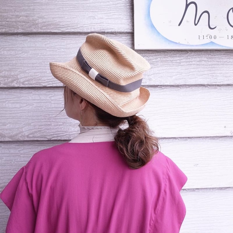 mature ha. ボックスハット BOXED HAT raffia 11cm brim p