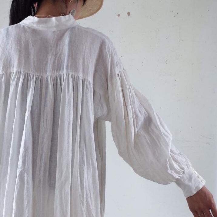 Sa-Rah スタンドネックギャザーワンピース （ハンドワッシャー