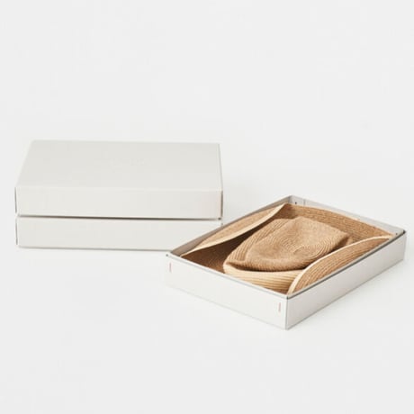 mature ha.  BOXED HAT 11cm brim switch color line wide （ivory）paper