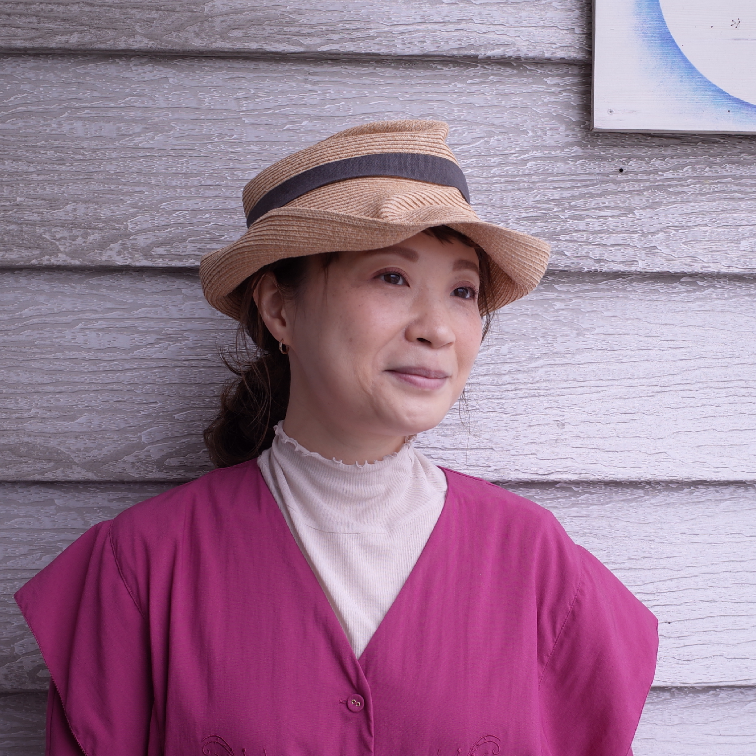 mature ha. ボックスハット BOXED HAT raffia 11cm brim p