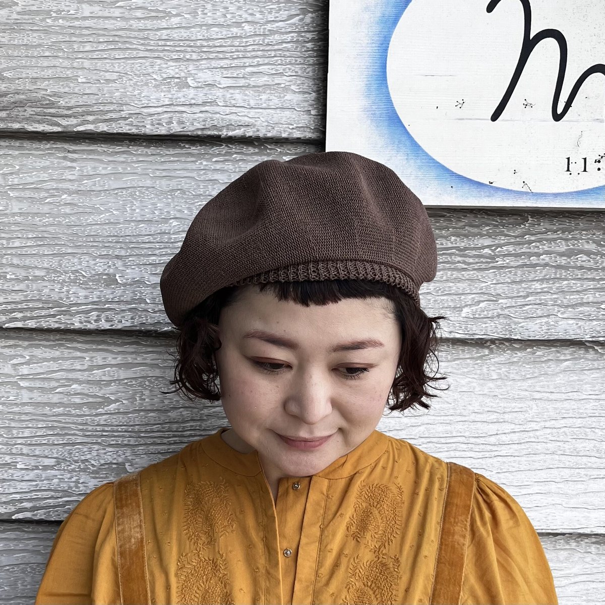 mature ha. シルクベレー beret top gather big silk（カラー...