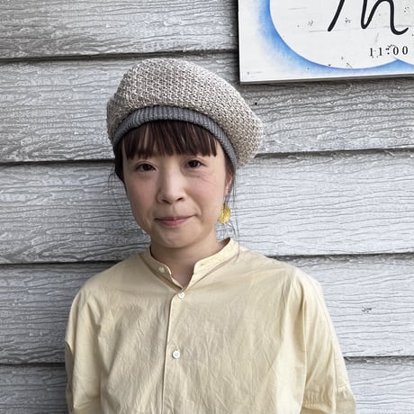 mature ha. リネンニットベレー beret knitted linen