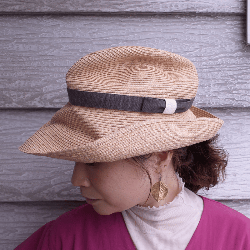 mature ha. ボックスハット BOXED HAT raffia 11cm brim p