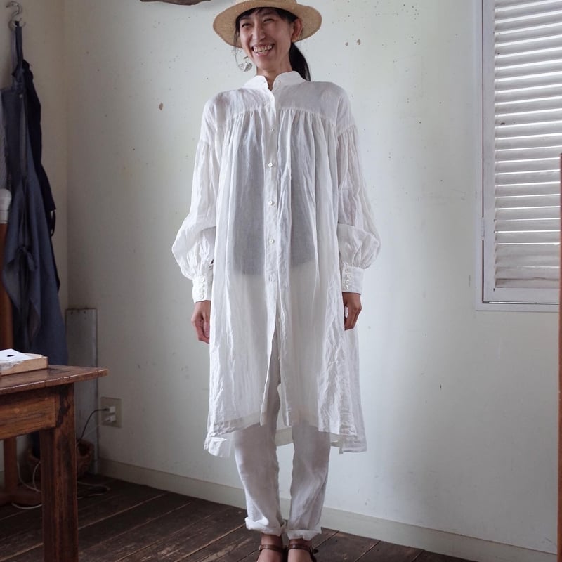 sa-rah スタンドネックギャザー ワンピース スタンドネックギャザー