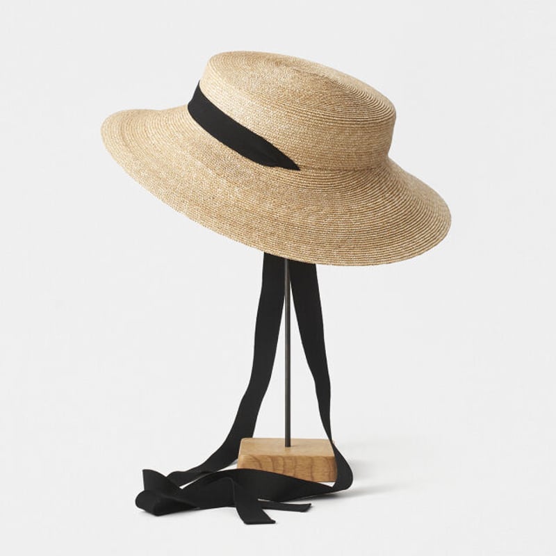 【新品タグ・箱付】mature.ha ストローハット 麦わら帽子 リボン mature ha. ストローハット straw hat | moln