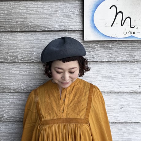 mature ha. シルクベレー beret top gather big silk（カラー：グレー）