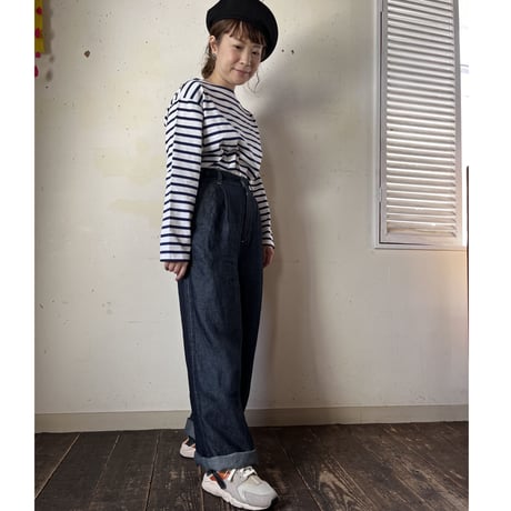 Porter des boutons リネンデニムパンツ（カラー：インディゴ）