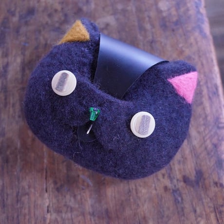 Hand Made Felt NICO 黒ねこミニポーチ