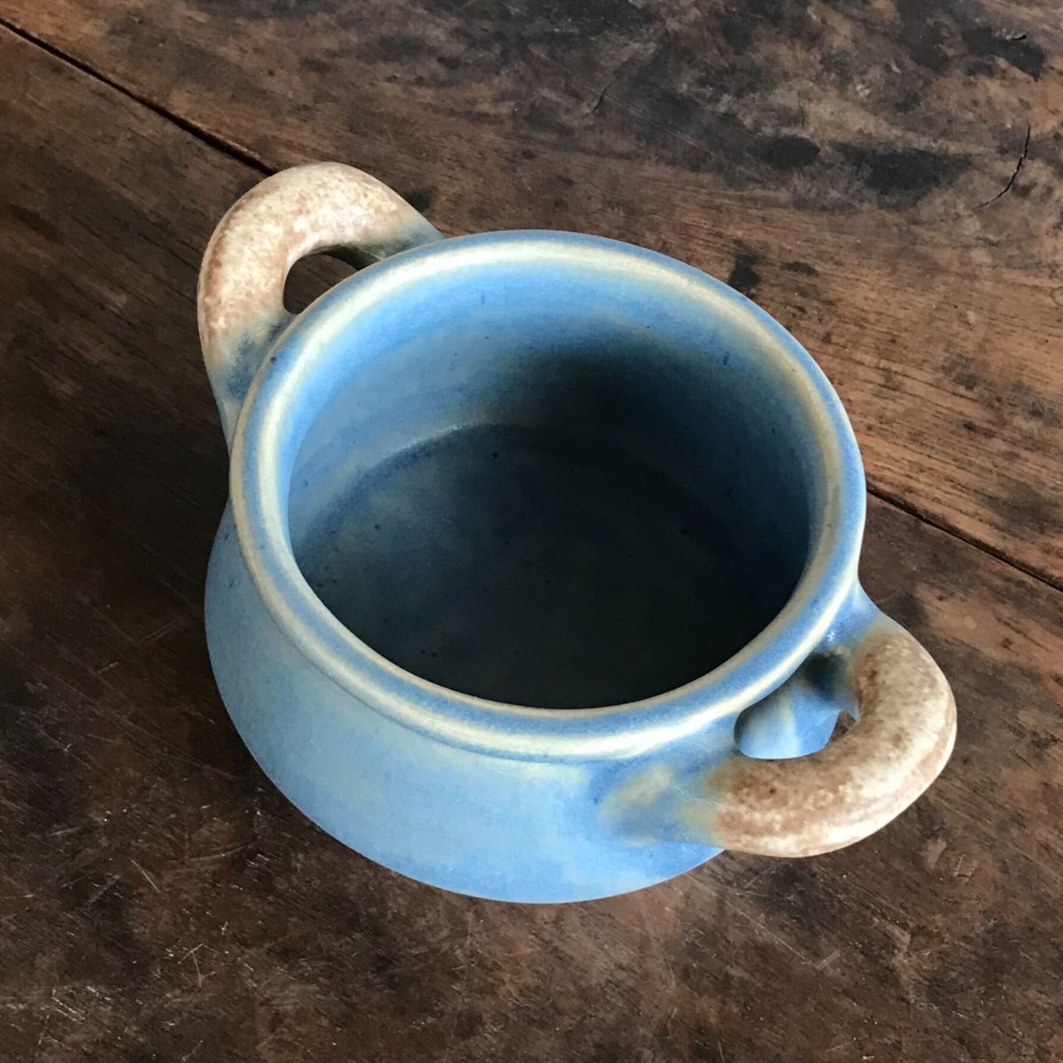 松浦 唱子 土鍋0.5合（カラー：エクリュ×ブルー） | moln