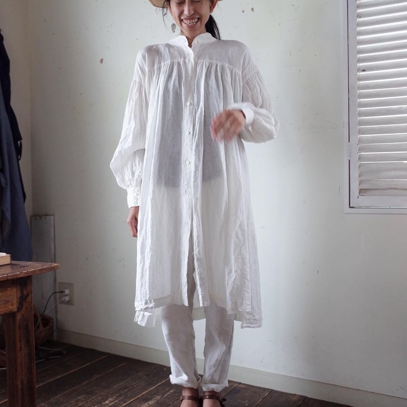 sa-rah スタンドネックギャザー ワンピース スタンドネックギャザー