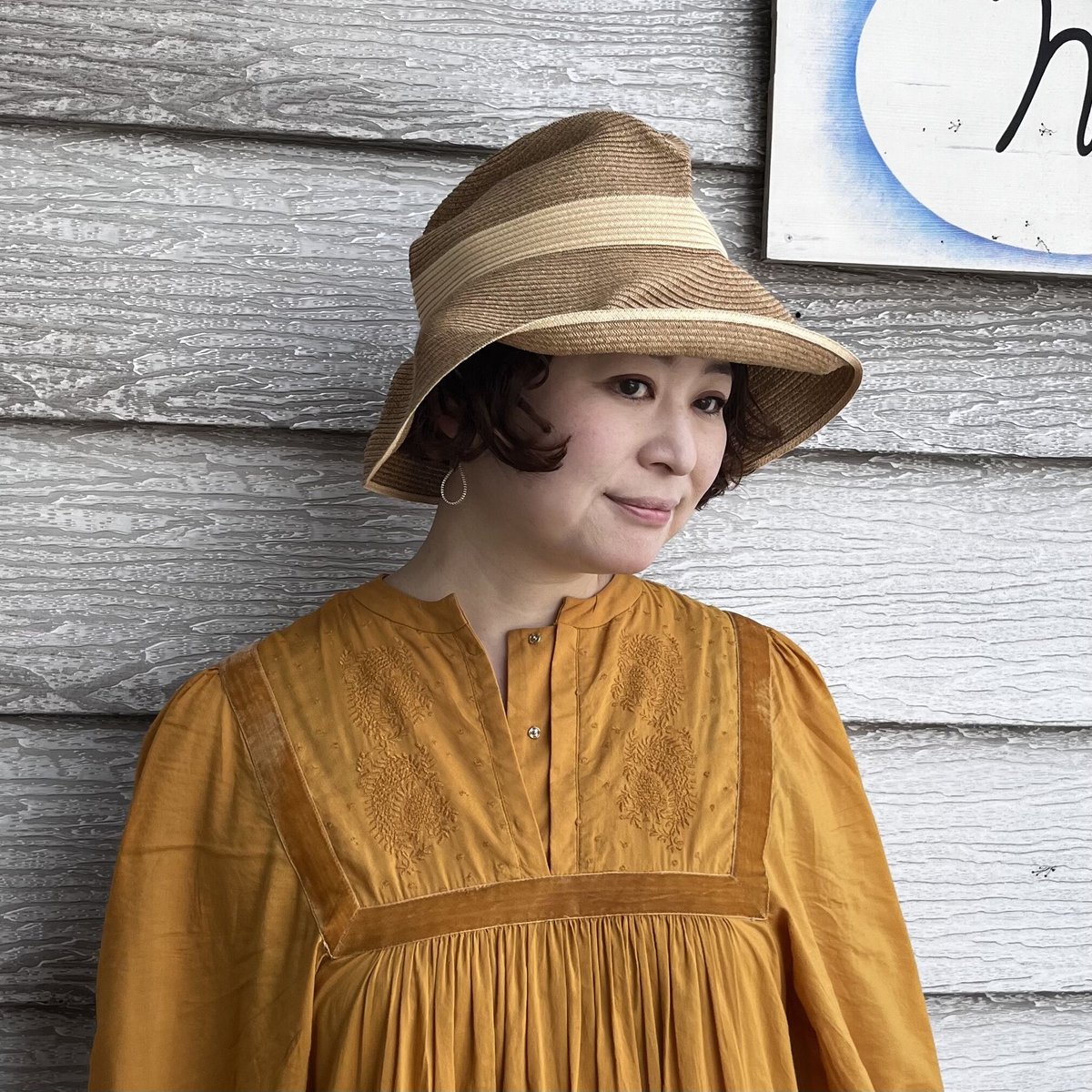 mature ha. BOXED HAT 11cm brim switch color li
