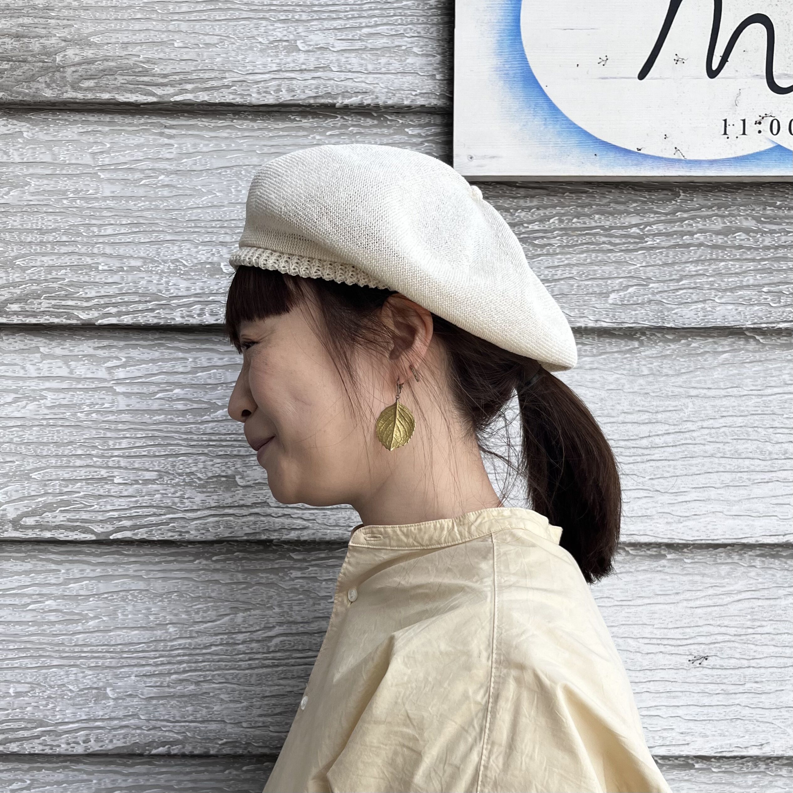 mature ha. シルクベレー beret top gather big silk（カラー
